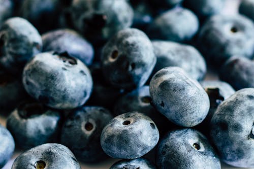 Macro Photography of Blueberries