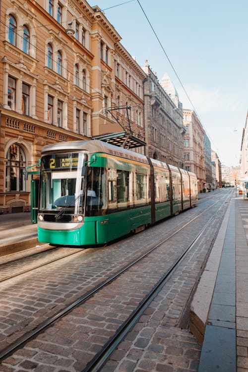 Tram on the Streets of Helsinki, Finland