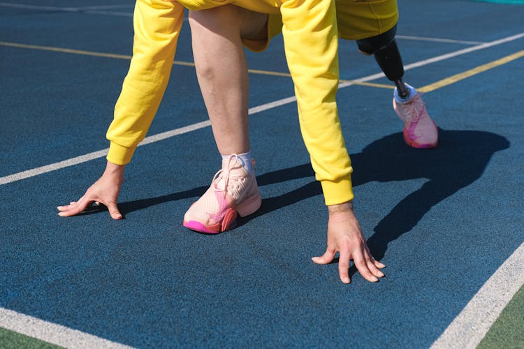 Runner With Prosthetic Leg