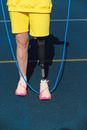 Person with Skipping Rope and Prosthetic Leg