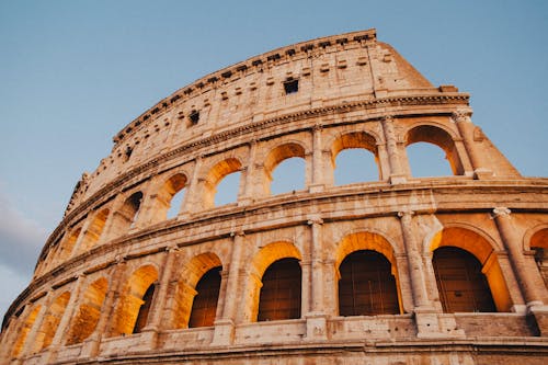 Free  The Colosseum Under the Clear Blue Sky Stock Photo