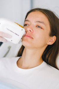 Patient resting during treatment