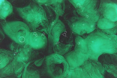 Green Texture and Bubbles