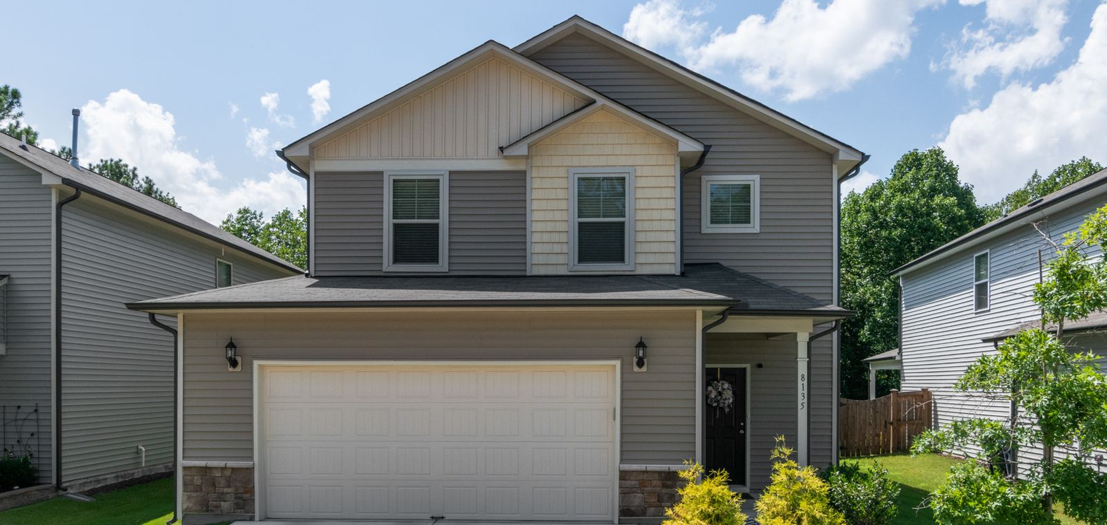Two-story suburban home with a gable roof