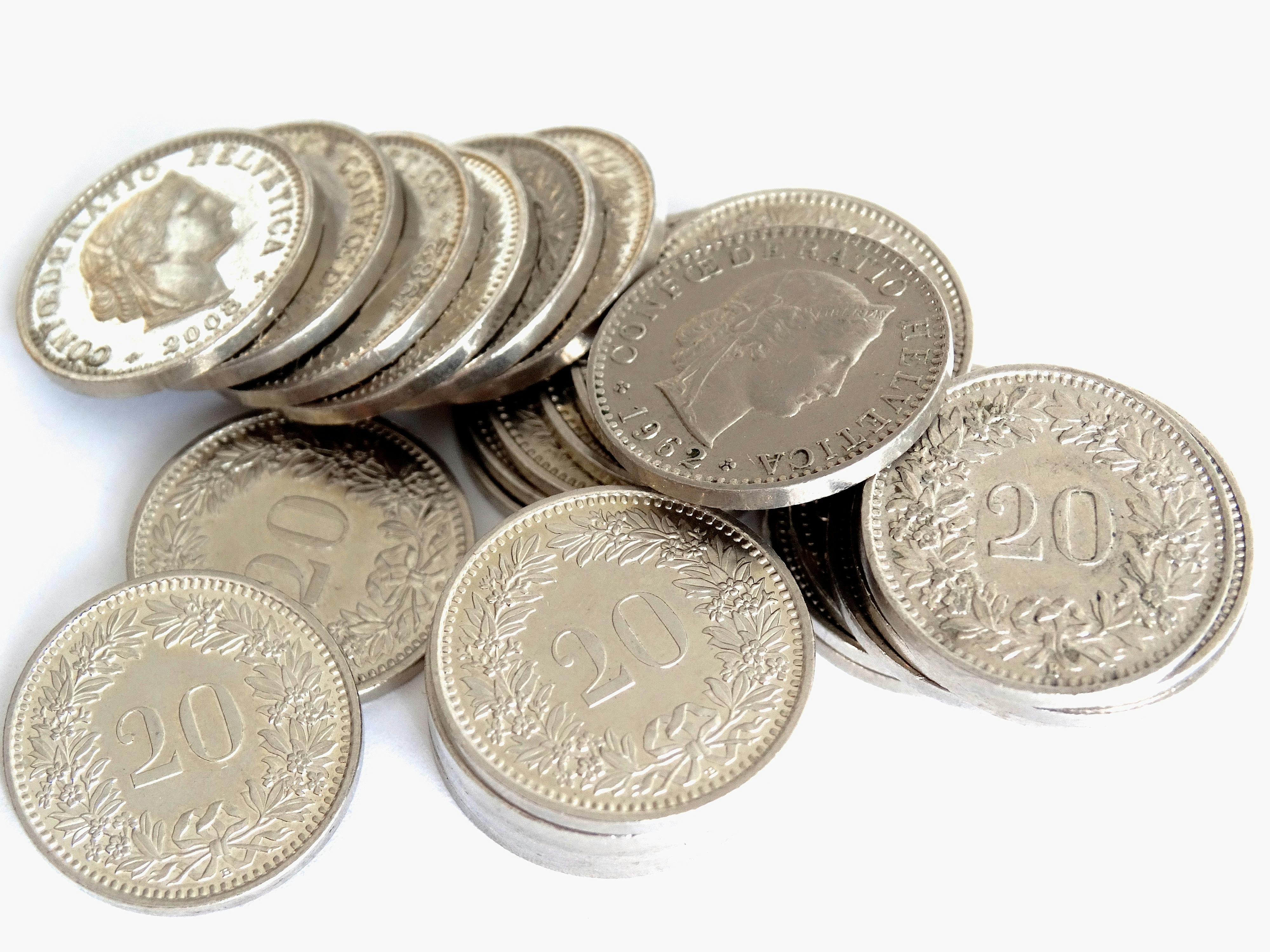 Close-up of Coins on Table · Free Stock Photo