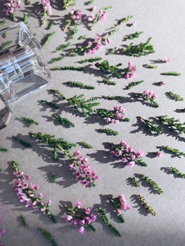 精致的树枝与花朵巧妙排列，营造出宁静的构图