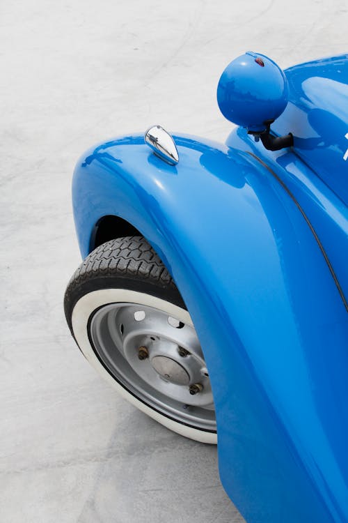 Free Blue Car With Steel Rims Stock Photo