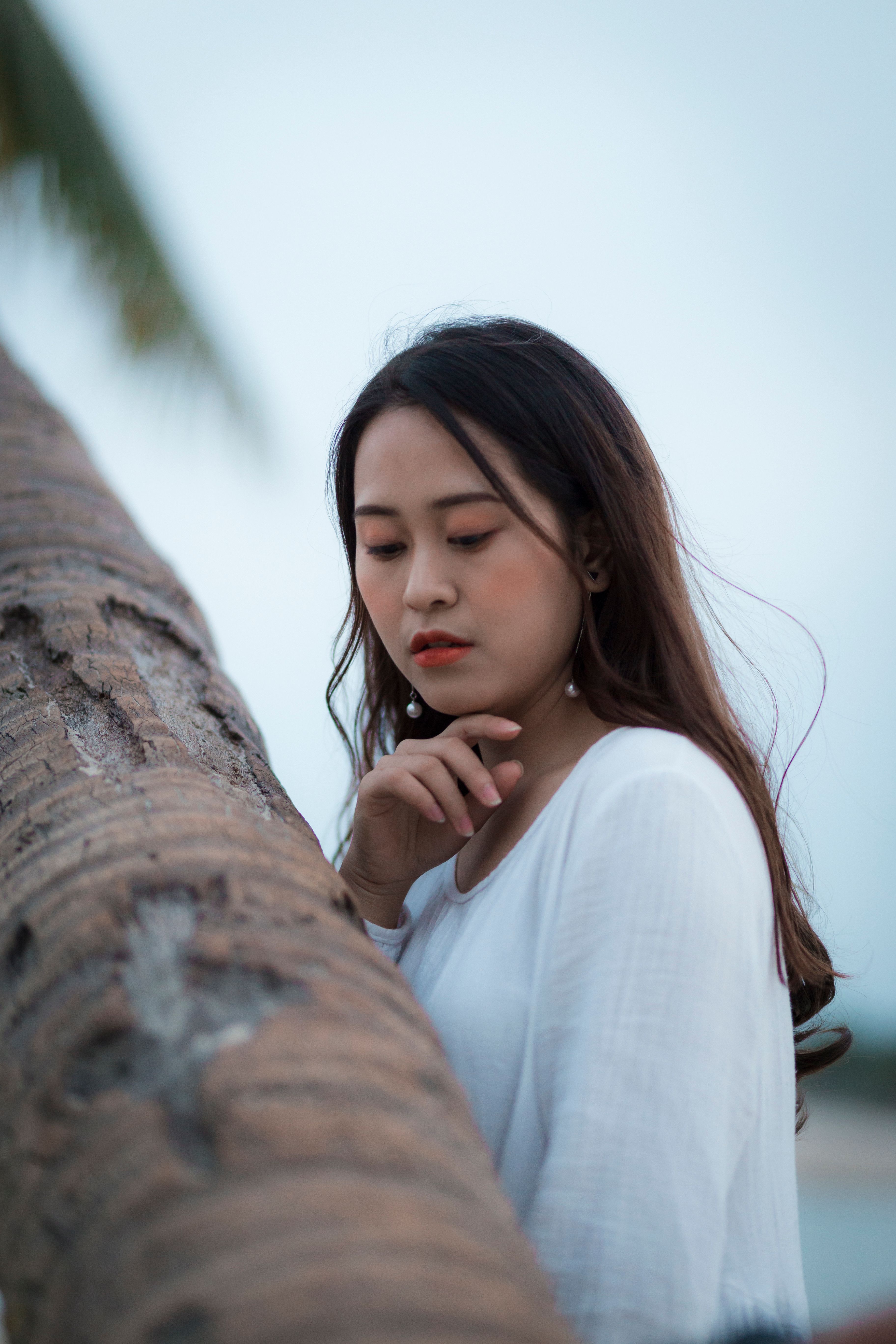 Woman in White Long Sleeve Shirt · Free Stock Photo
