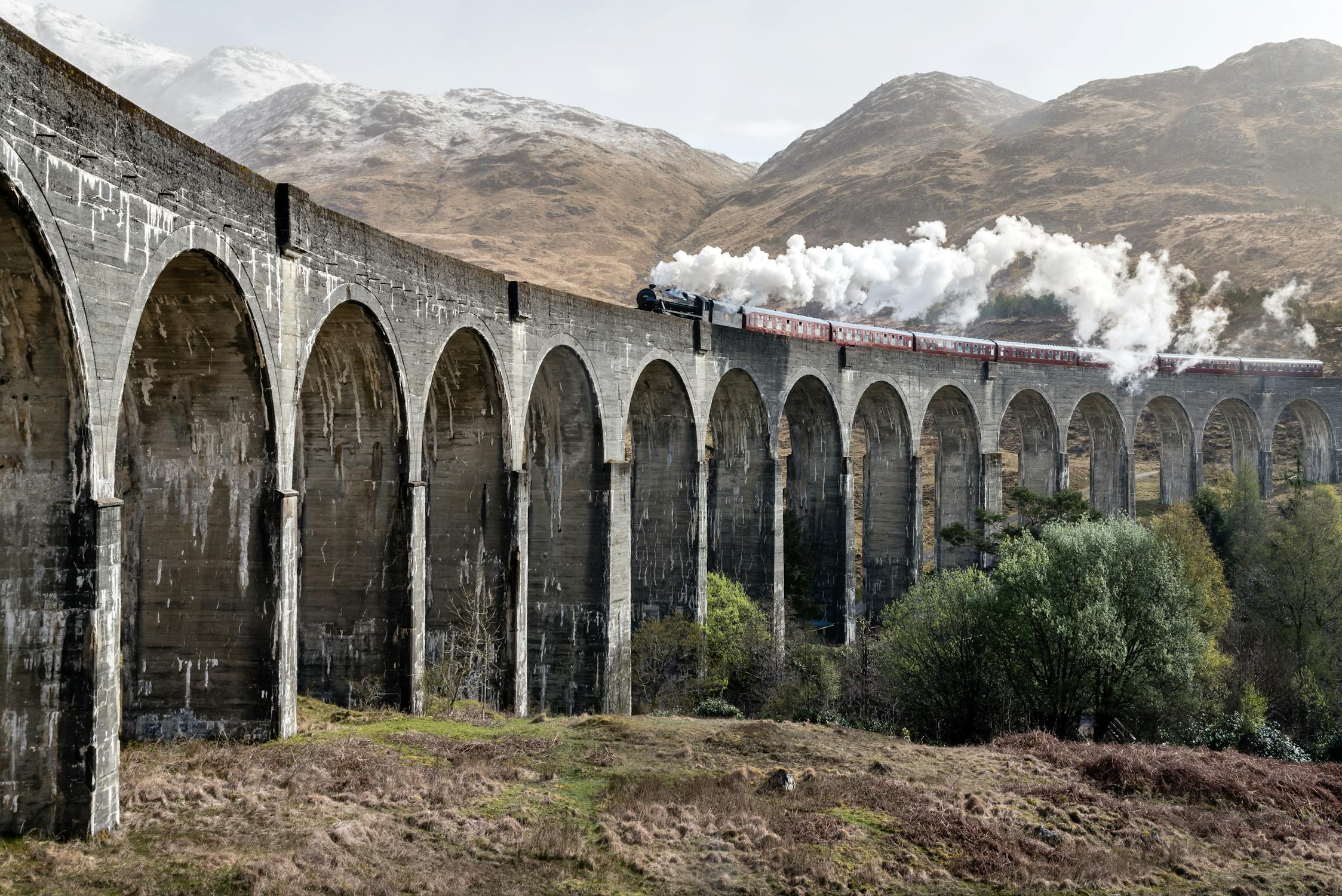 The famous Glenfinnian Viaduct. One way to enjoy a Scottish Staycation.