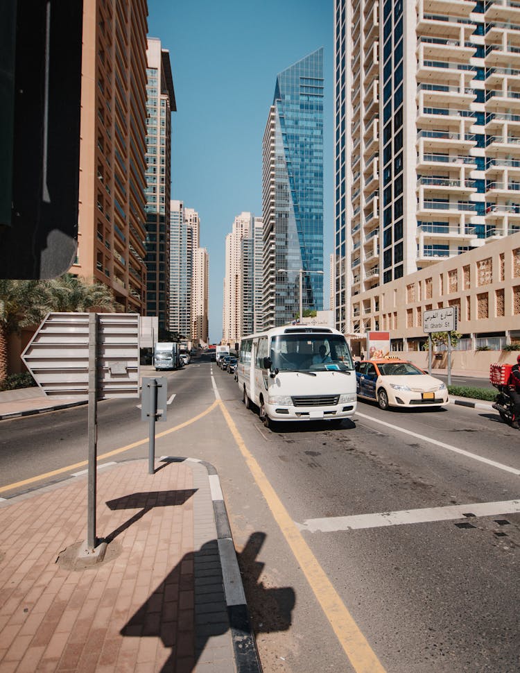 Bus And Cars Stuck In A Traffic Jam