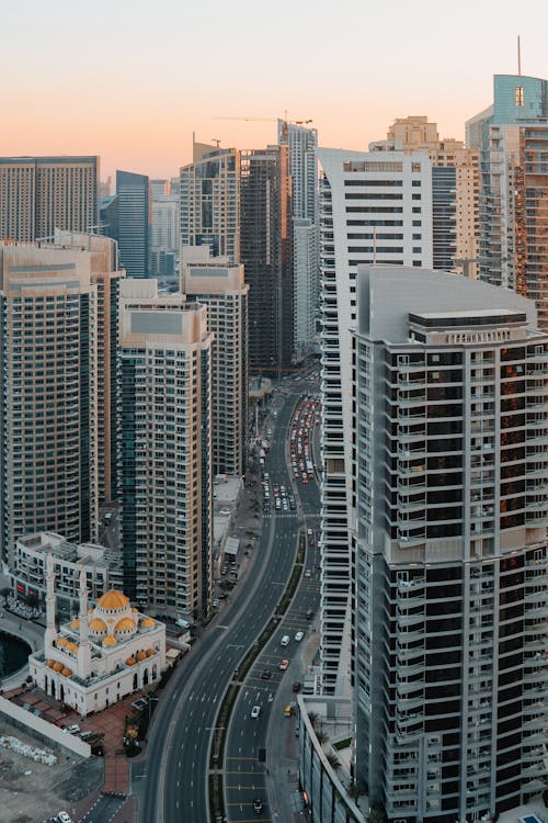 A Road Between High Rise Buildings