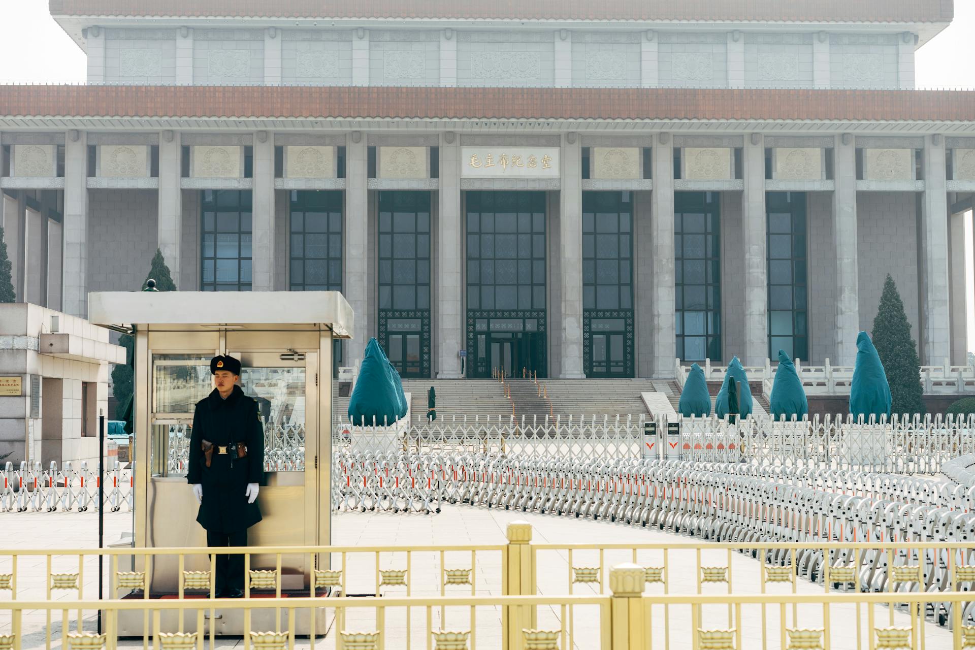 Guard by Chairman Mao Memorial Hall in Beijing