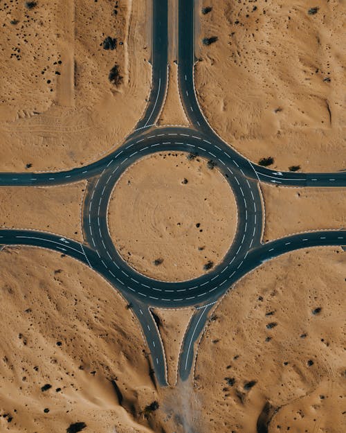 Ilmainen kuvapankkikuva tunnisteilla aavikko, hiekka, liikenneympyrä Kuvapankkikuva