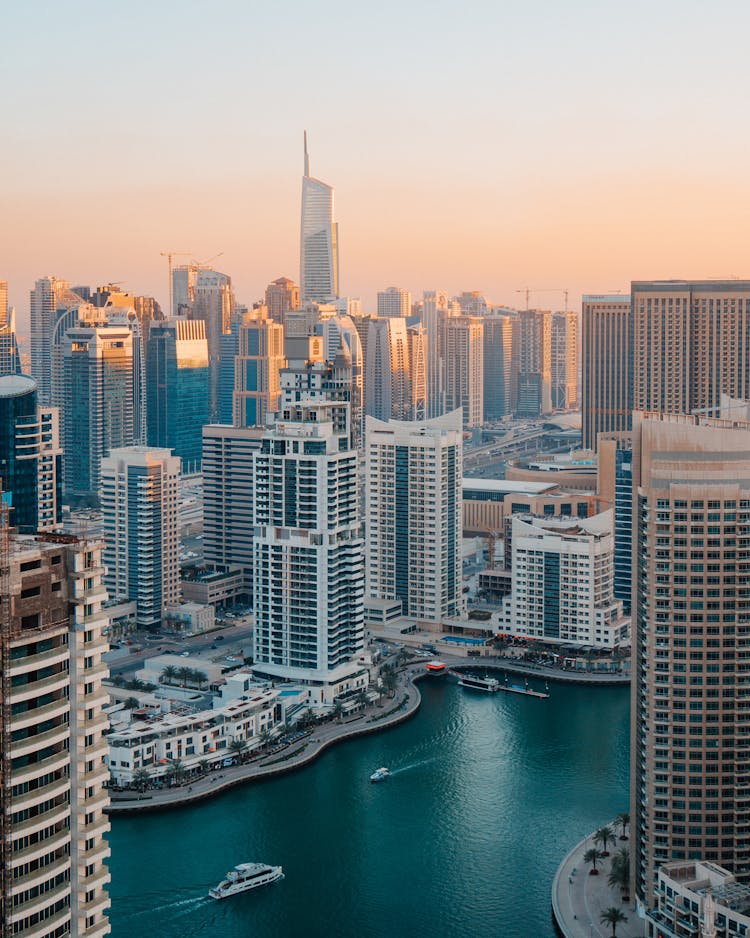 Dubai Cityscape At Sunset