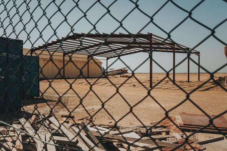 Metal Structure Beside A Warehouse