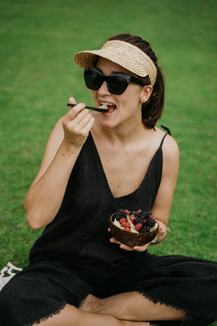 Woman Eating Fruits 