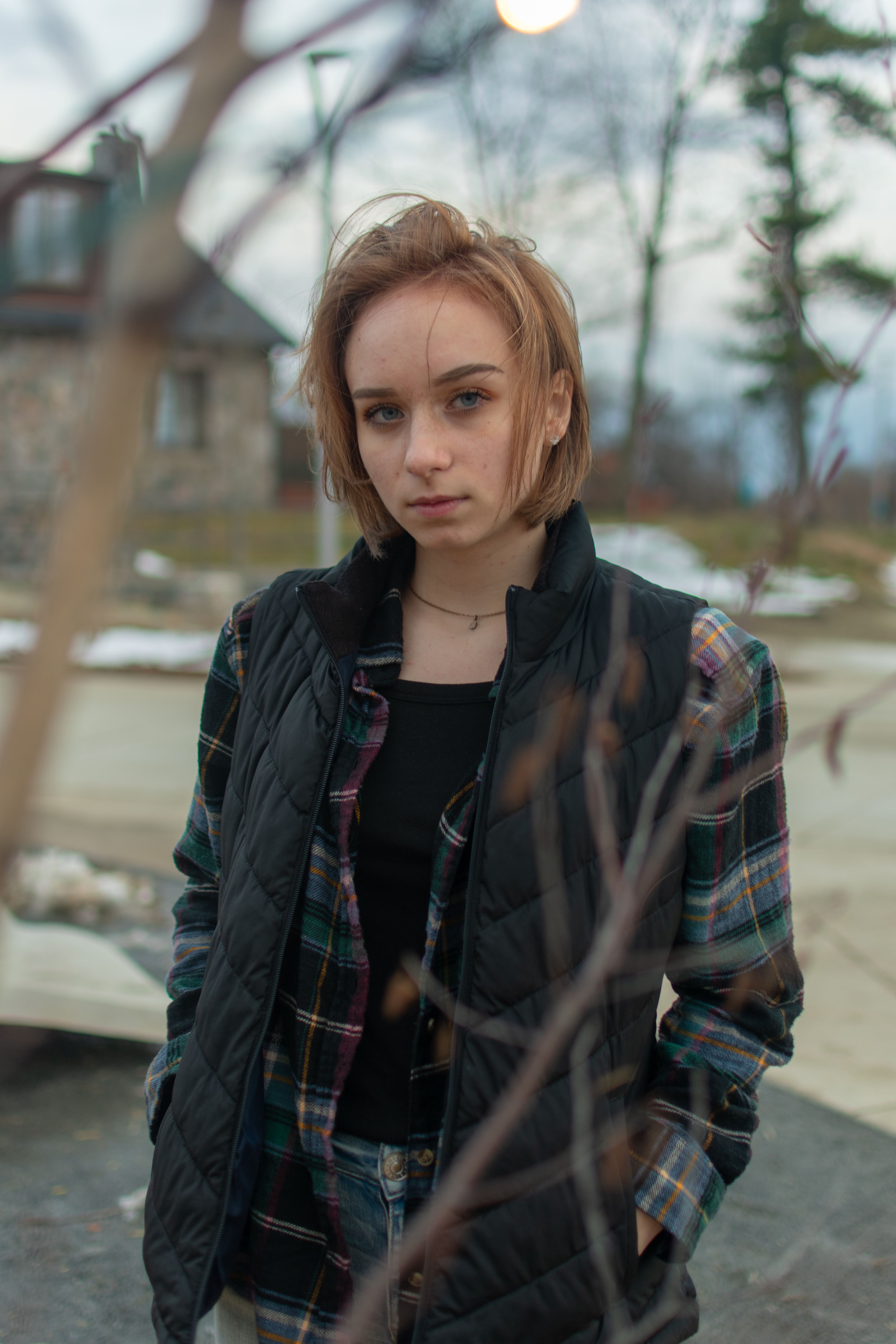 Quilted Vest Over Flannel