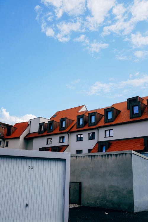 Facade of building with orange roof