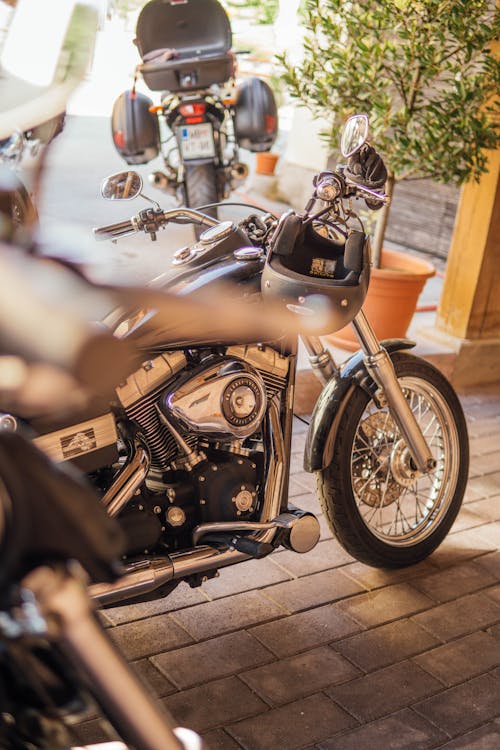 A Motorcycle Parked Inside