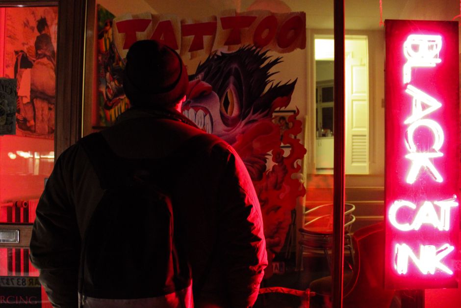 Free stock photo of man, night, red