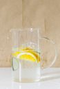 Clear Glass Pitcher With Lemon Slice