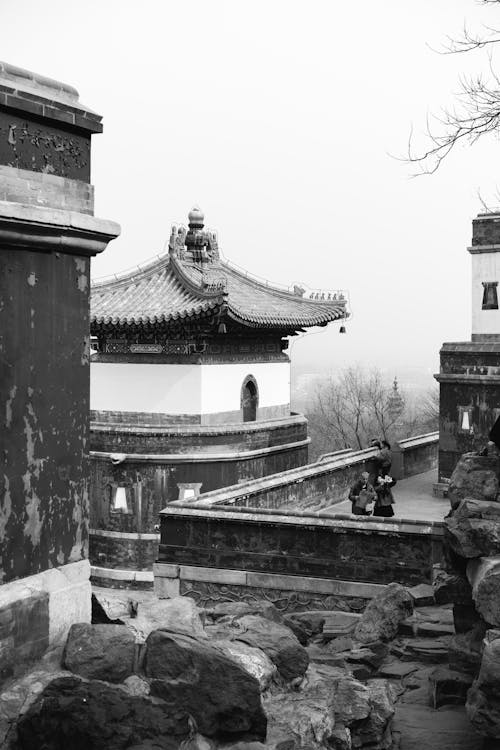 Fotos de stock gratuitas de arquitectura china, beijing, blanco y negro