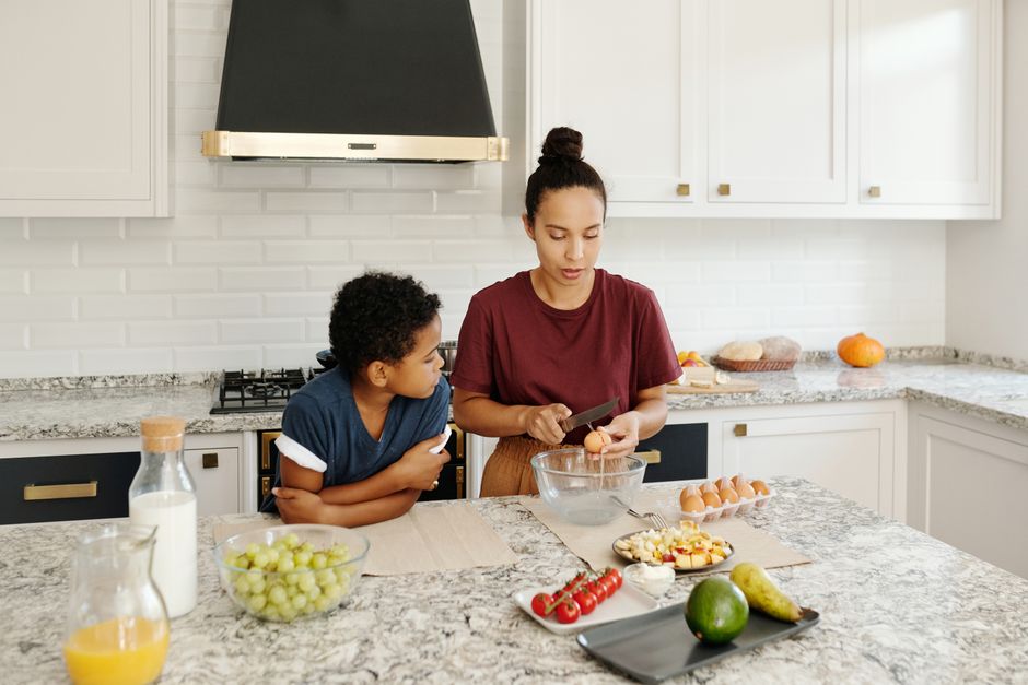 kitchen decor with purpose education personal development home cooking stock photo