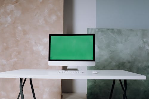 Kostnadsfria Kostnadsfri bild av apple magiska tangentbordet, arbetsplats, bord Stock foto