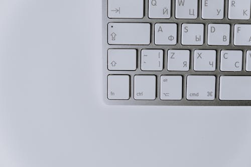 Silver and White Computer Keyboard