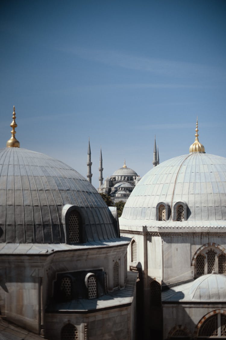 Domed Mausoleum Mosque With High Towers