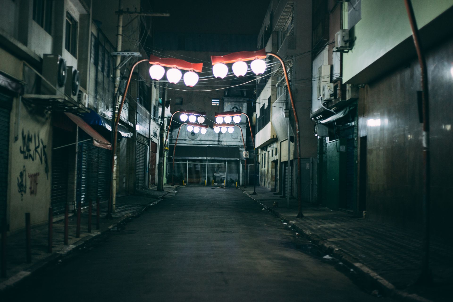 Two White Street Lights