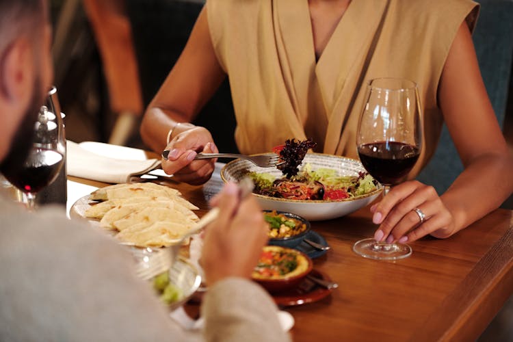 Couple In A Restaurant Having A Date 