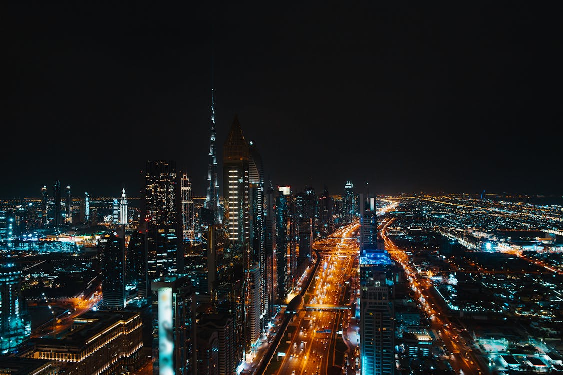 City Buildings during Night Time