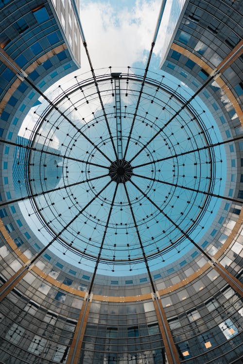 Low-Angle Photography of Glass Ceiling