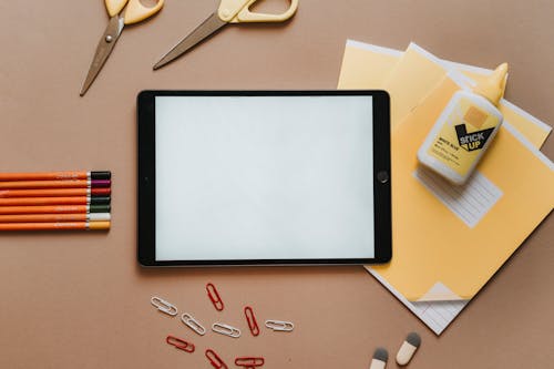 Flatlay, iPad, 剪刀 的 免费素材图片