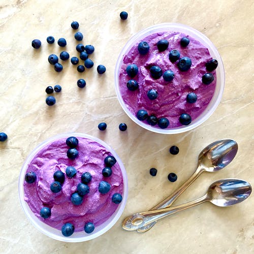 Free stock photo of blueberries, cream, dessert