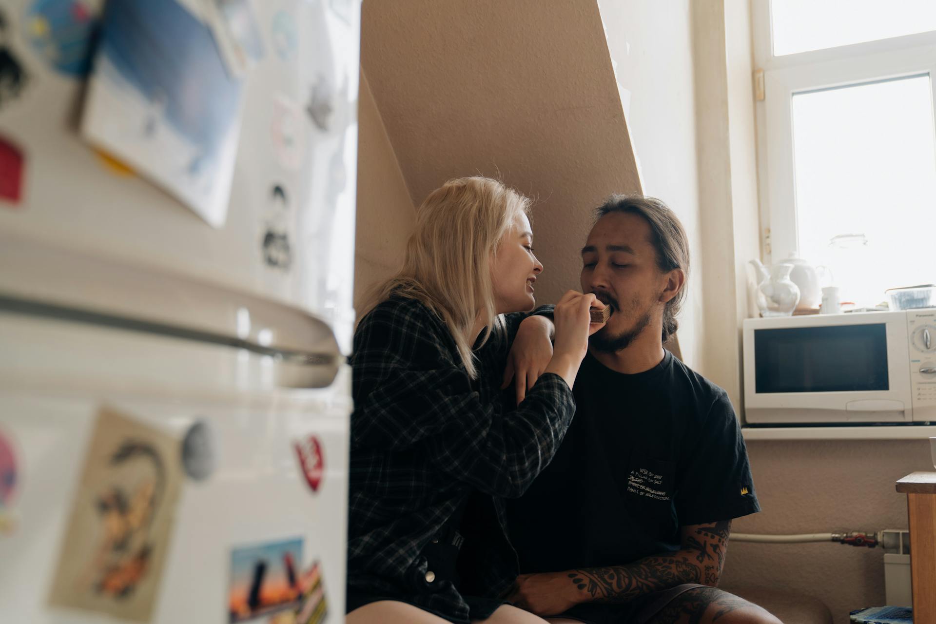 Woman Feeding Her Boyfriend Food