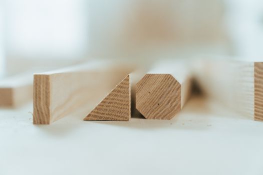 Brown Wooden Blocks on White Table