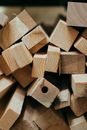 Brown Wooden Blocks in Close Up Photography