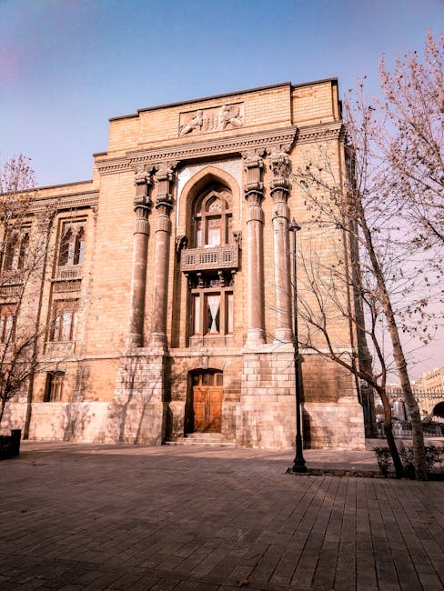 Stunning example of historical architecture in Tehran, showcasing a grand facade with intricate detailing.