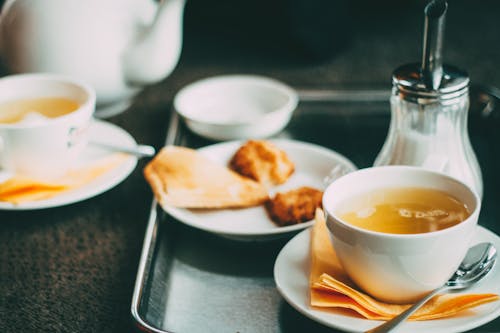 White Ceramic Teacup on White Ceramic Saucer