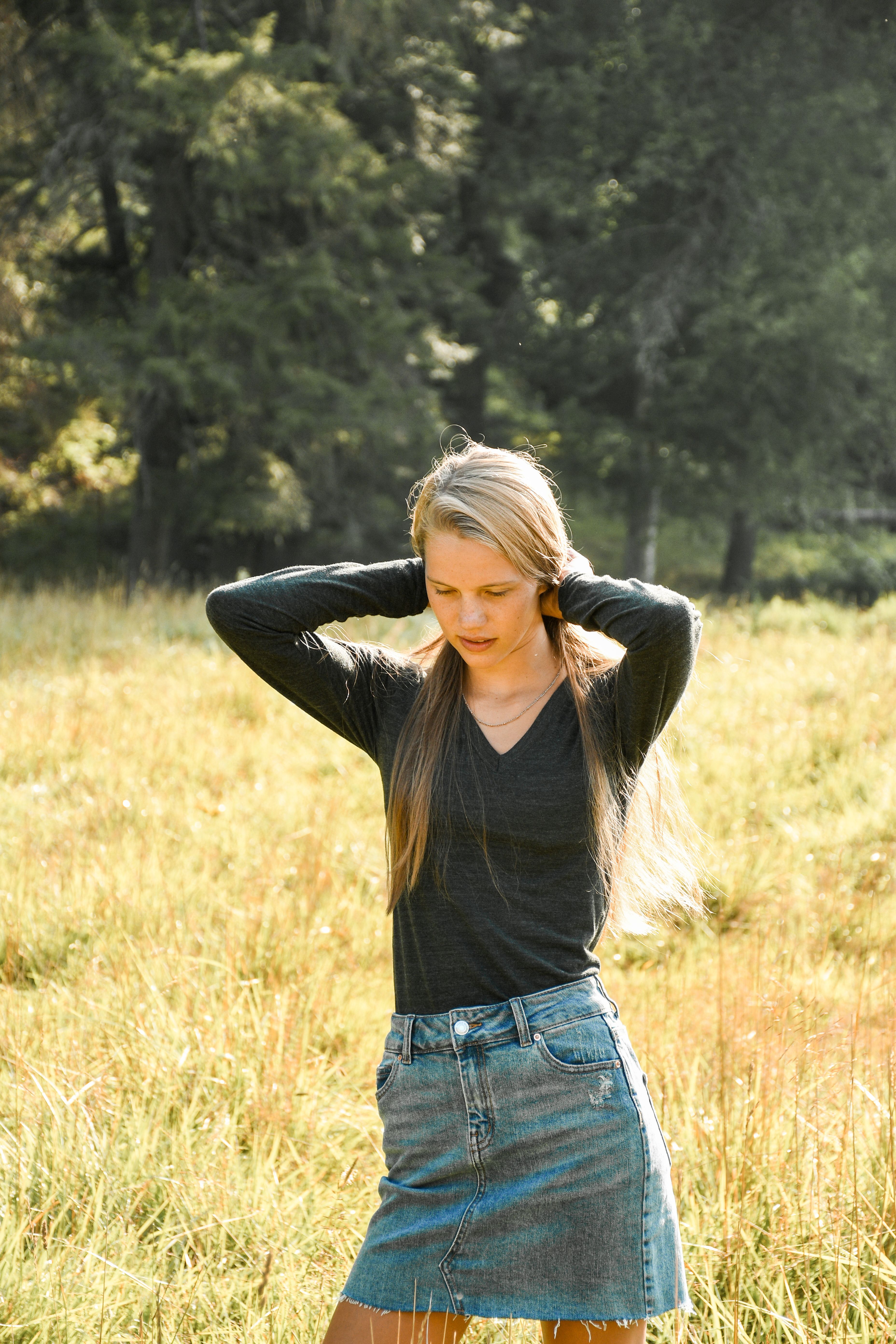 Saia Jeans Longa