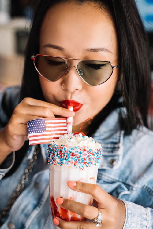 Ingyenes stockfotó ajkak, amerikai zászló, arc témában