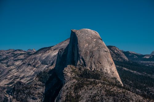Free Stunning view of Half Dome rock formation in Yosemite National Park. Stock Photo
