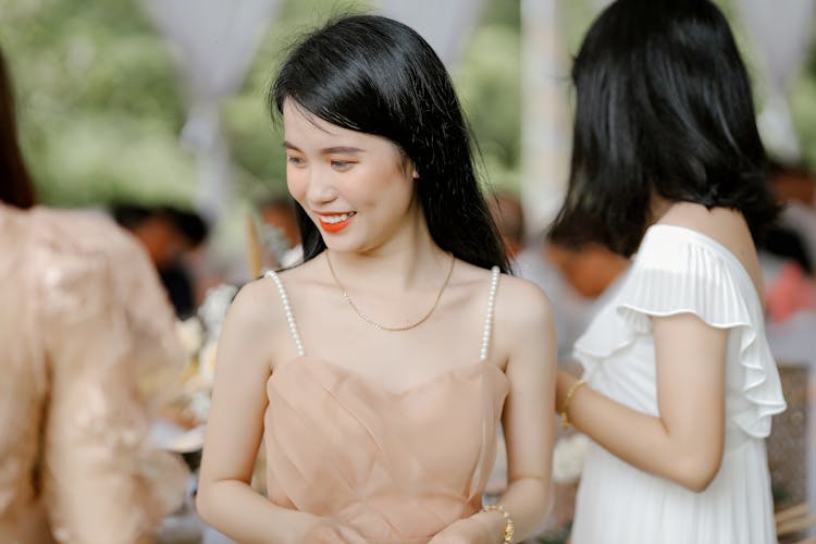 Asian Elegant Woman On Wedding Party