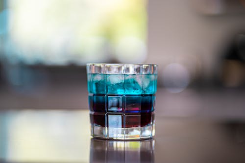 Close-Up Shot of a Glass of Blue Martini