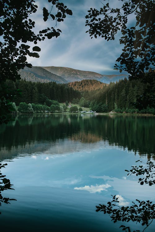 Free Reflection of a Cloudy Sky on a Lake Stock Photo