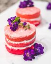 Strawberry Cake on White Ceramic Plate