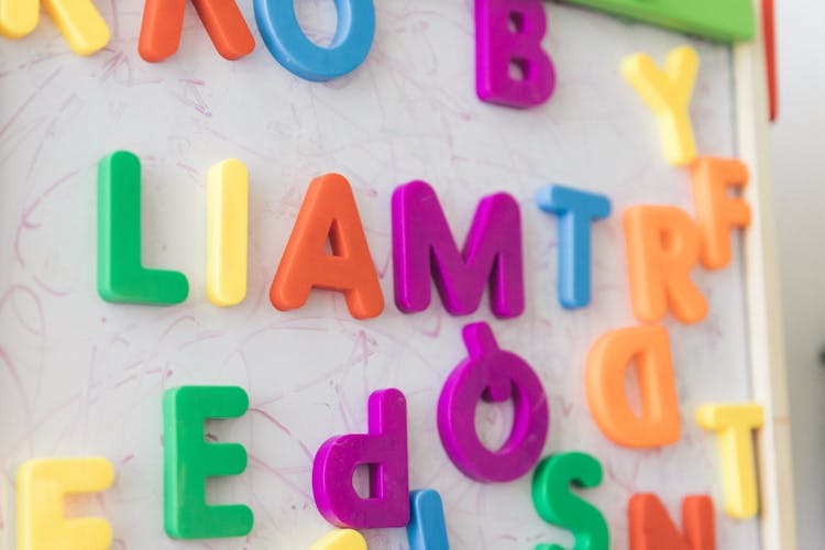 Magnetic Letters On A Whiteboard