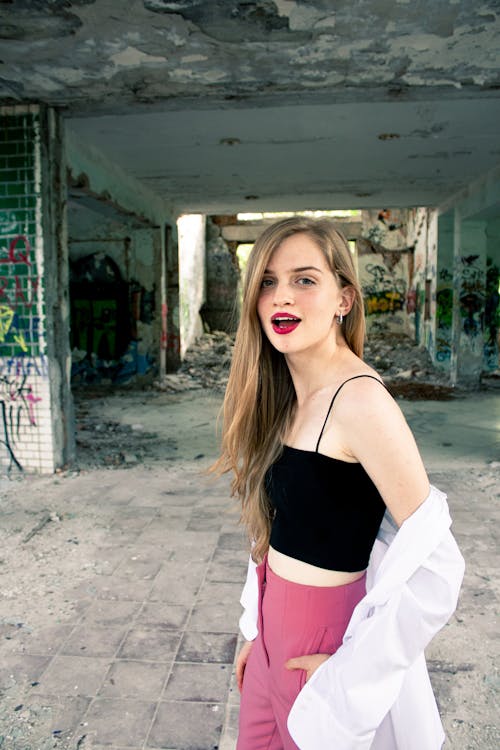 A Woman Photo Shoot in an Abandoned Building